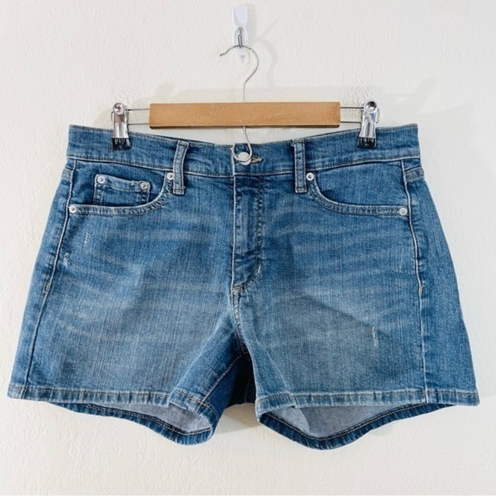 Banana Republic High Rise Jean Shorts Women Size 28 Blue Pockets Stretch